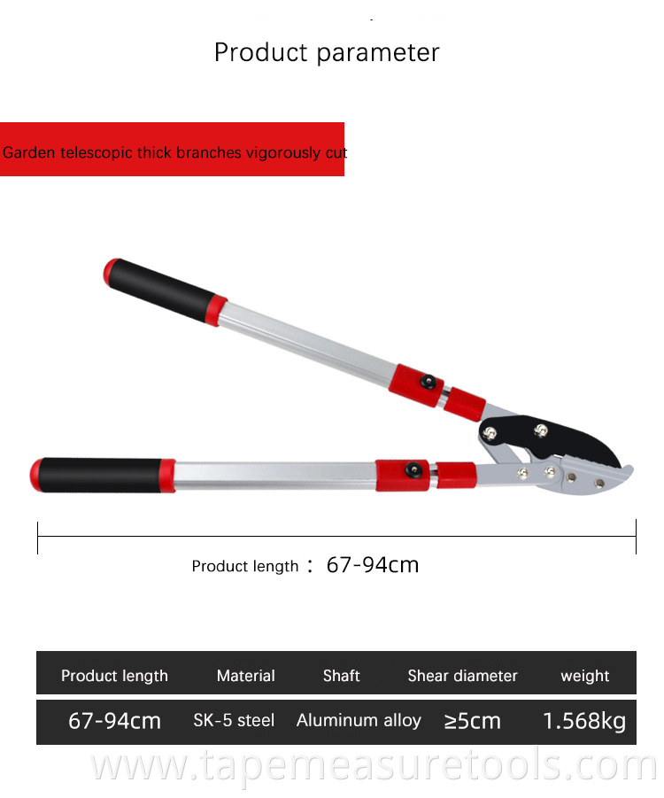 Factory wholesale SK5 steel long reach pruner telescopic pruner